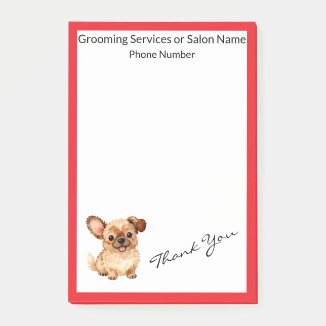 Grooming Dog Personalized Luxury Modern Collection Post-it Notes (Front)