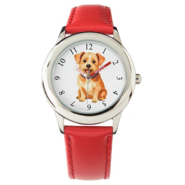 Grooming Pet Personalized Gold Elegant Collection Watch (Front)