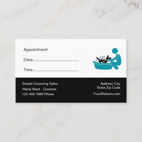 Grooming Pet Salon Appointment Business Cards