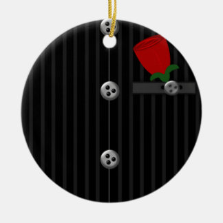 Grooms Black Gray Pinstripe Suit HIS Ornament