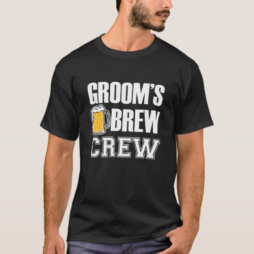 Grooms Brew Crew funny groomsman beer T_Shirt