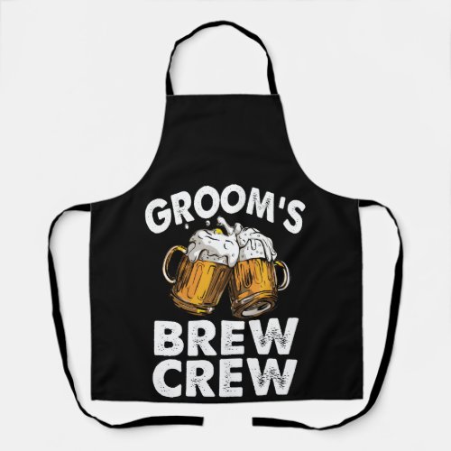 Grooms Brew Crew Funny Groomsmen Bachelor Party Apron