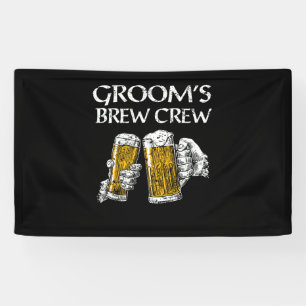 Groom's Brew Crew Funny Groomsmen Bachelor Party Banner