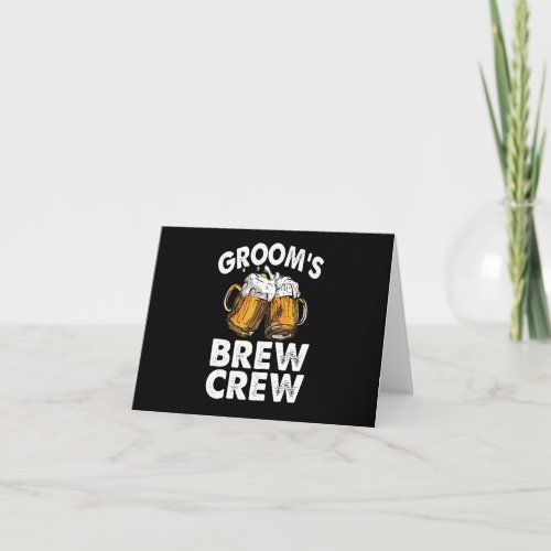 Grooms Brew Crew Funny Groomsmen Bachelor Party Card