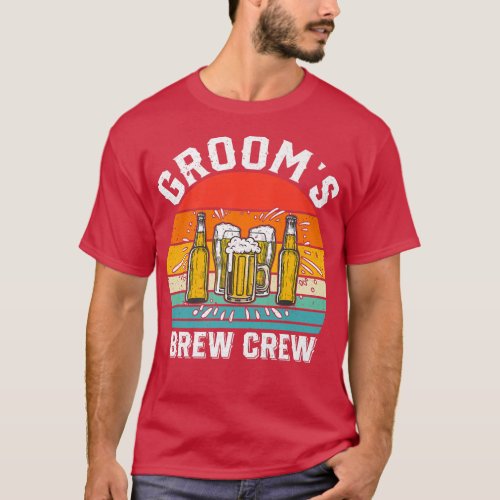 Grooms Brew Crew Funny Groomsmen Bachelor Party St T_Shirt