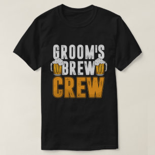 Groom's Brew Crew Funny Groomsmen Beer T-Shirt