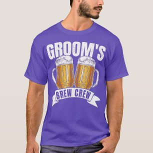 Grooms Brew Crew  Funny Group Beer Drinking Team T-Shirt