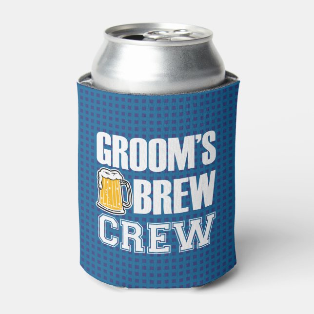 Groom's Brew Crew Groomsmen - Groomsman can beer Can Cooler (Can Front)