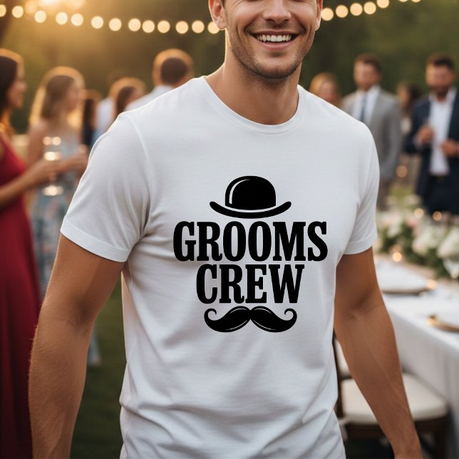 Grooms Crew Bachelor Party Bowler Hat T-Shirt (Creator Uploaded)