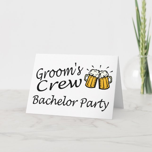Grooms Crew Beer Jugs Card (Front)
