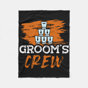 Groom's Crew For A Groom Bachelor Party Funny Bach Fleece Blanket