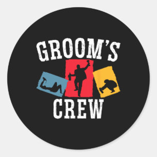 Grooms' Crew Groom Squad Stag Night Bachelor Party Classic Round Sticker