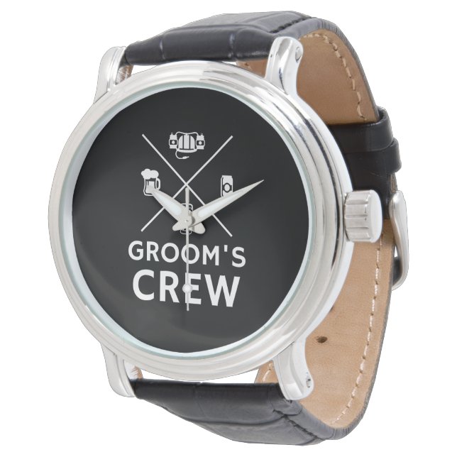 Groom's Crew Groomsmen Bachelor Party Gifts Watch (Angled)