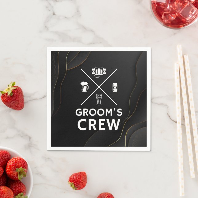 Groom's Crew Groomsmen Bachelor Party Napkins (Insitu)