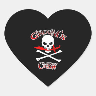 Groom's Crew Heart Sticker