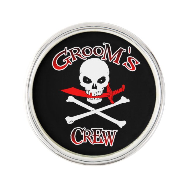 Groom's Crew Lapel Pin (Front)
