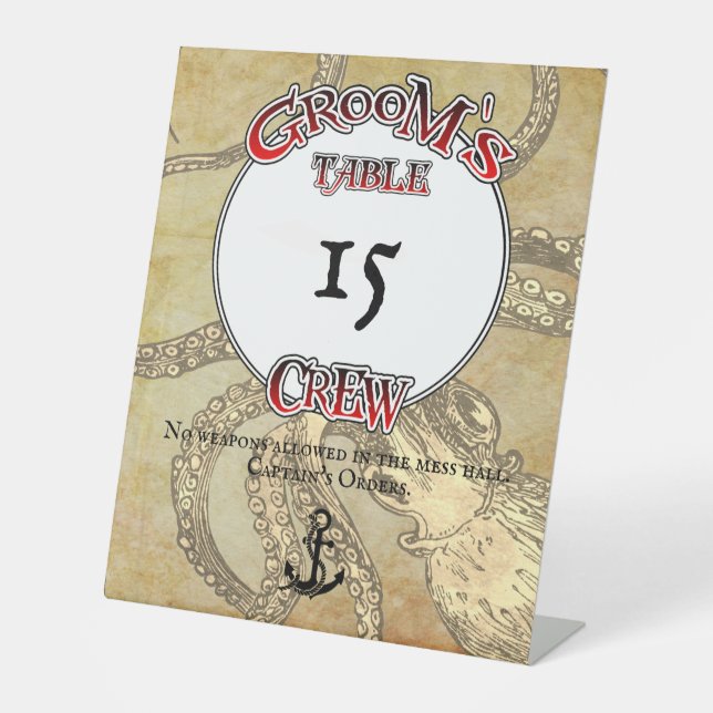 Groom's Crew Pedestal Sign (Front)