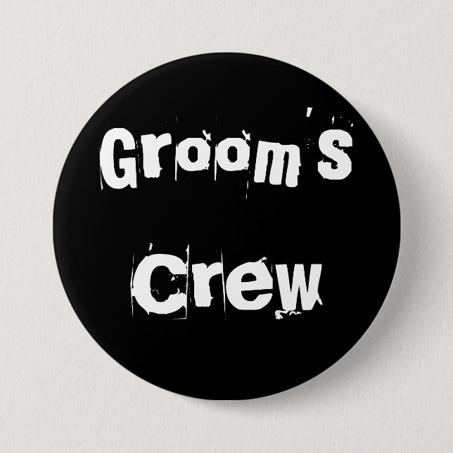 Grooms Crew Pinback Button (Front)