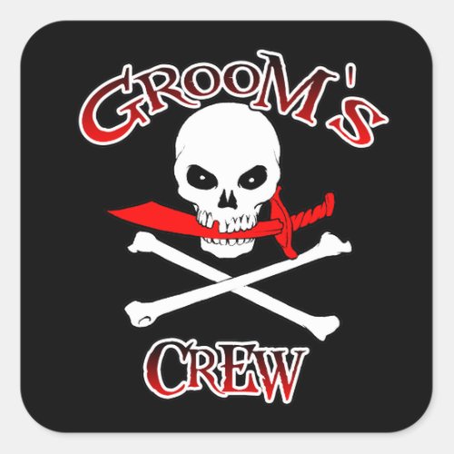 Grooms Crew Square Sticker