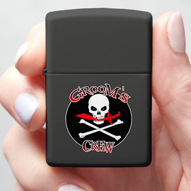Groom's Crew Zippo Lighter (In Hand)