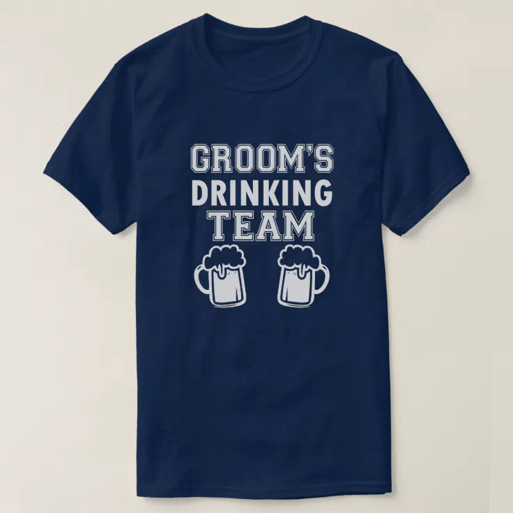 Groom's Drinking Team funny groomsmen shirt | Zazzle