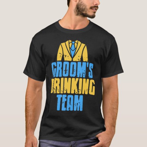 Grooms Drinking Team Retro Funny Bachelor Party Pr T_Shirt