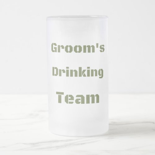 Grooms Drinking team Shot Glass Flask Frosted Glass Beer Mug