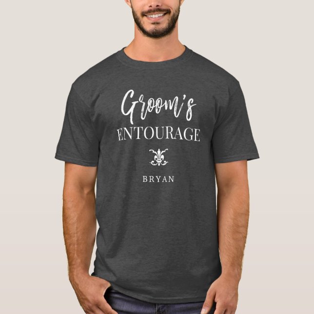 Groom's Entourage | Groomsmen Black T-Shirt (Front)