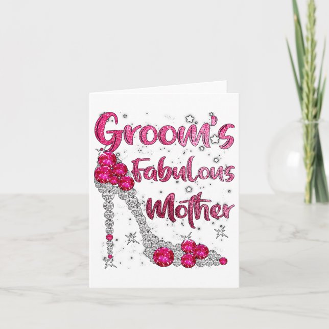 Grooms Fabulous Mother Happy Wedding Marry Married Card (Front)