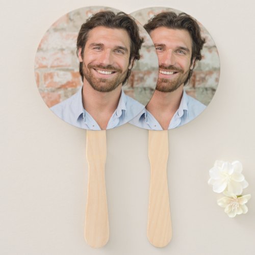 Grooms Face on a Stick Bachelorette Party Hand Fan