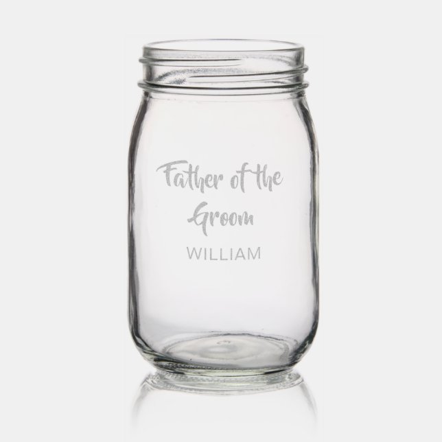 Grooms Father Wedding Keepsake Mason Jar (Glassware)