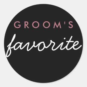 Groom's Favorite Sticker Wedding Rose Gold Black
