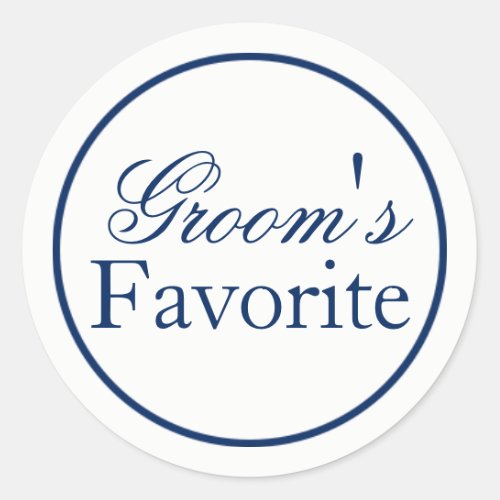 Grooms Favorite Wedding Favor Sticker _ Navy
