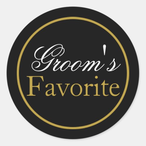 Grooms Favorite Wedding Sticker white Black Gold