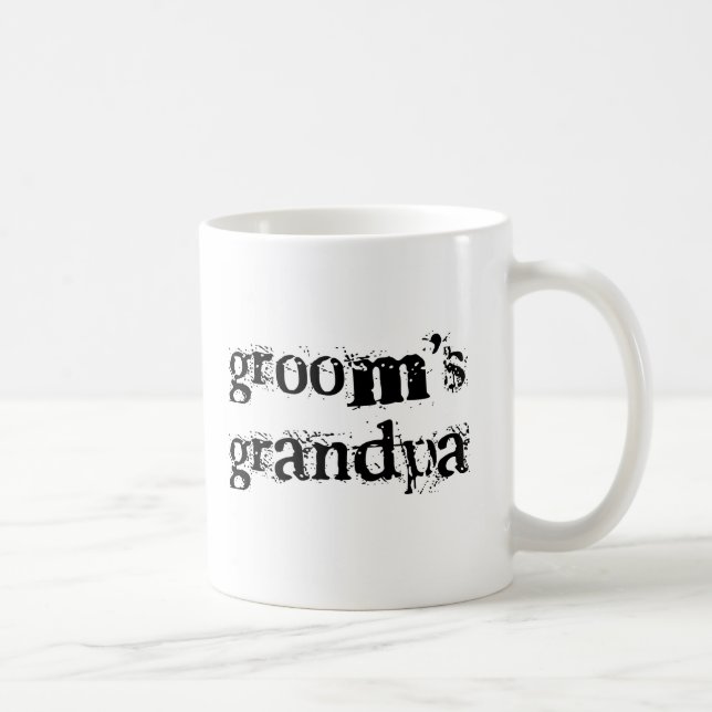 Groom's Grandpa Black Text Coffee Mug (Right)