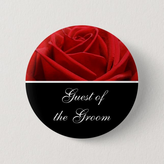 Groom's Guest Wedding Reception Identification Button (Front)