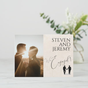 Grooms Happy Engagement Announcement