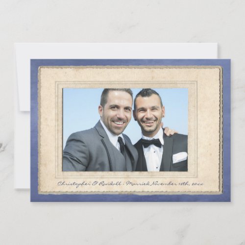 Grooms Husbands Union Gay Wedding Annoucement Invitation
