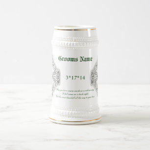 Grooms Irish Blessing Celtic Cross Stein