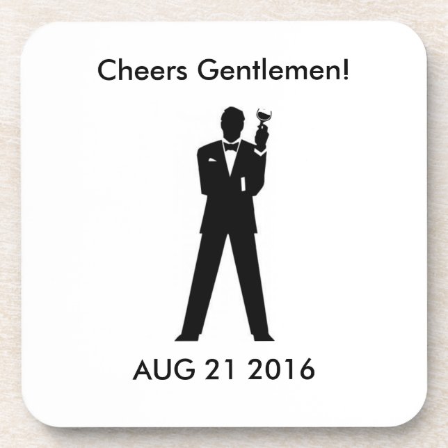 Groom's Memento Drink Coaster (Front)