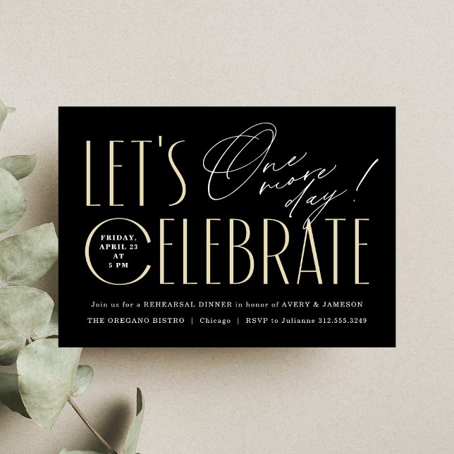 Grooms Modern Typography Rehearsal Dinner Invitation (Creator Uploaded)