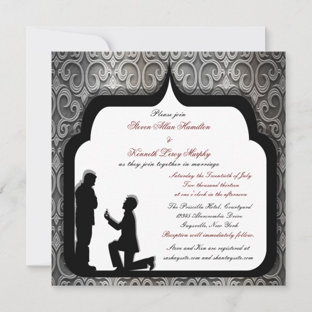 Grooms Proposal Custom Gay Wedding Invitations II (Front)