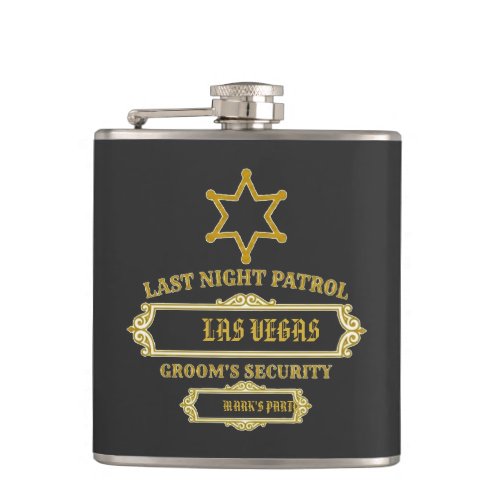 Groom's Security Last Night Patrol Flask