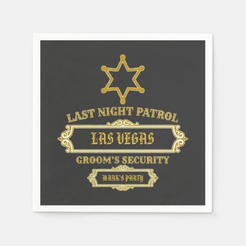 Groom's Security Last Night Patrol Napkins