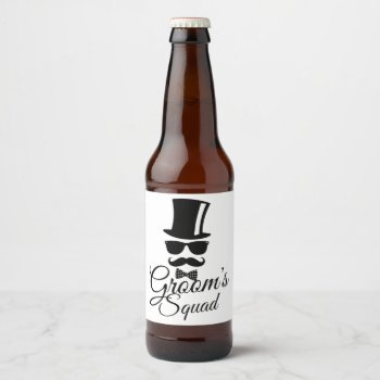 Groom's Squad Beer Bottle Label by parisjetaimee at Zazzle