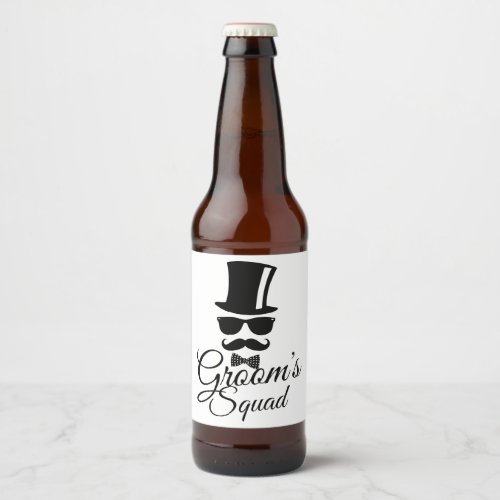 Grooms squad beer bottle label