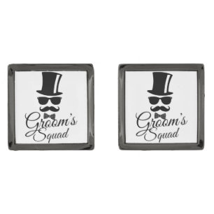 Groom's squad gunmetal finish cufflinks