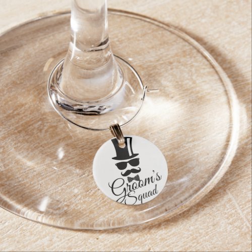 Grooms squad wine charm