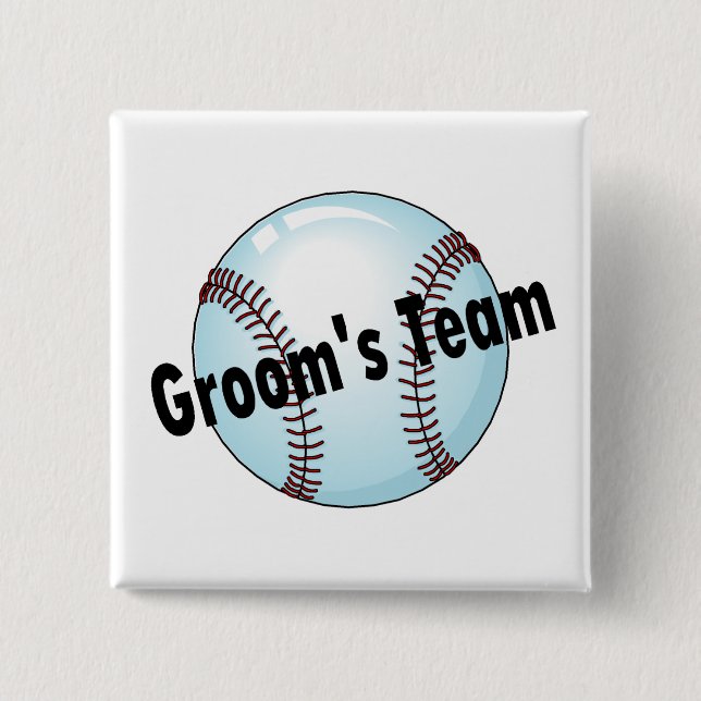 Groom's Team (Baseball) Button (Front)