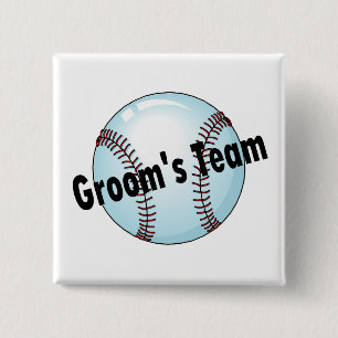 Groom's Team (Baseball) Button